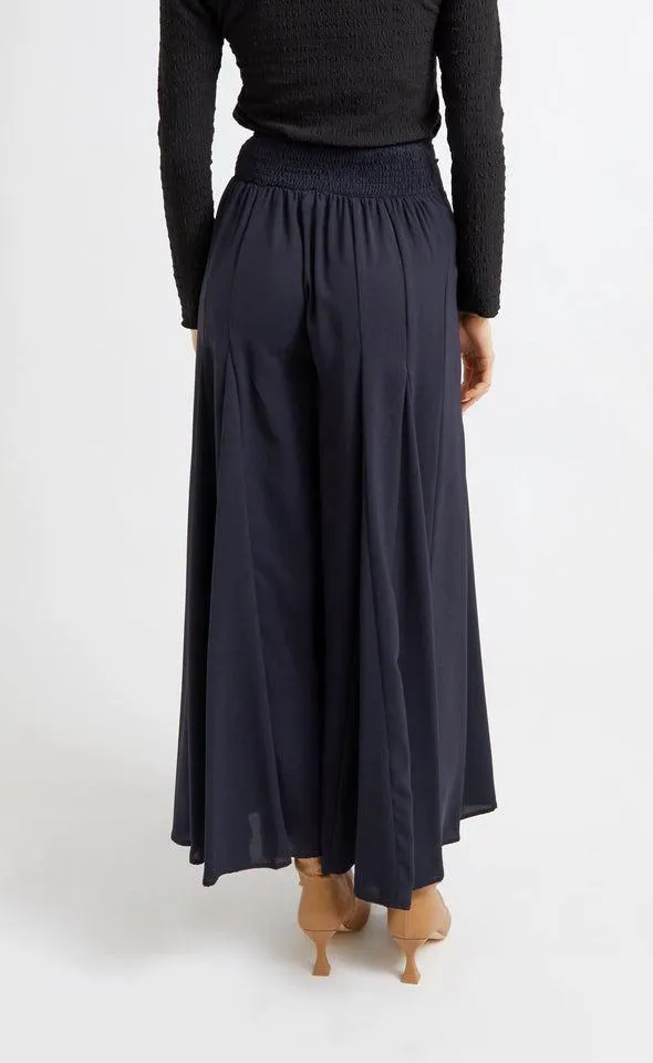 Shirred Waist Palazzo Pants