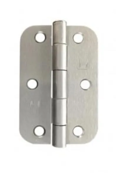Hinge Steel 89x58x2mm R1/2 Satin Chrome & Lacquer (Greased Pin)
