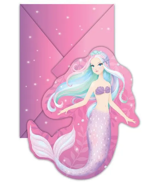 INVITES MERMAID 8PK