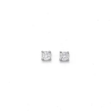 Sterling Silver 3mm Cubic Zirconia Studs