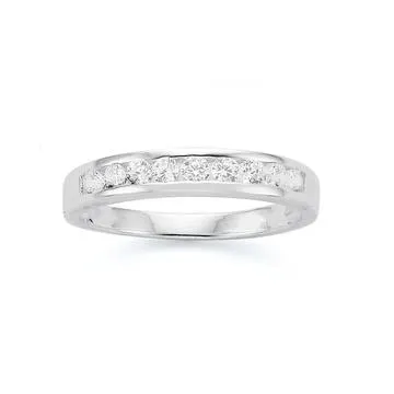 Sterling Silver Cubic Zirconia Channel Set Ring