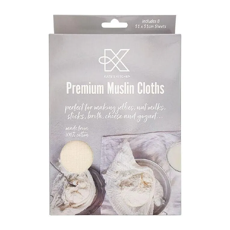 Kate's Kitchen Premium Kava Musiln Cloths Natural 8 Pack