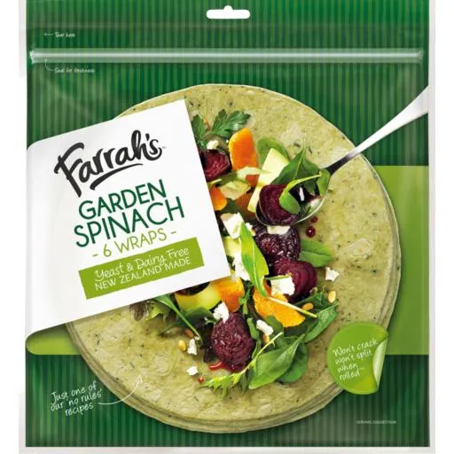 Farrahs Wraps Garden Spinach 6 Pack