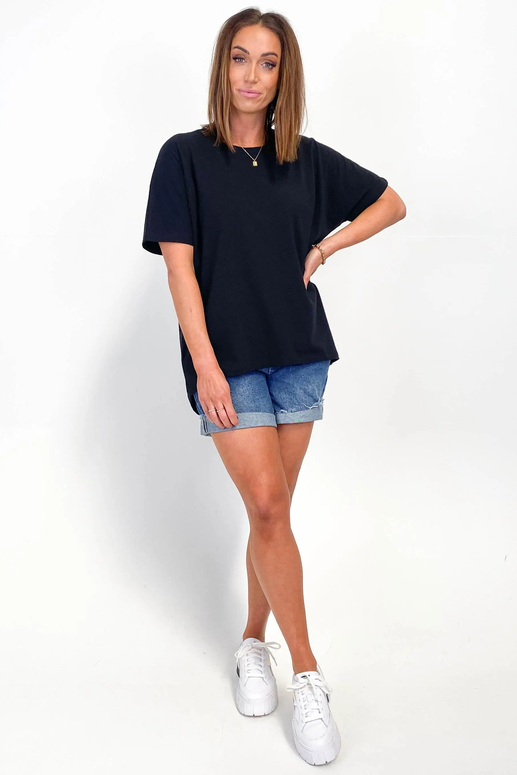 Shine On Essentials Batwing Tee Black