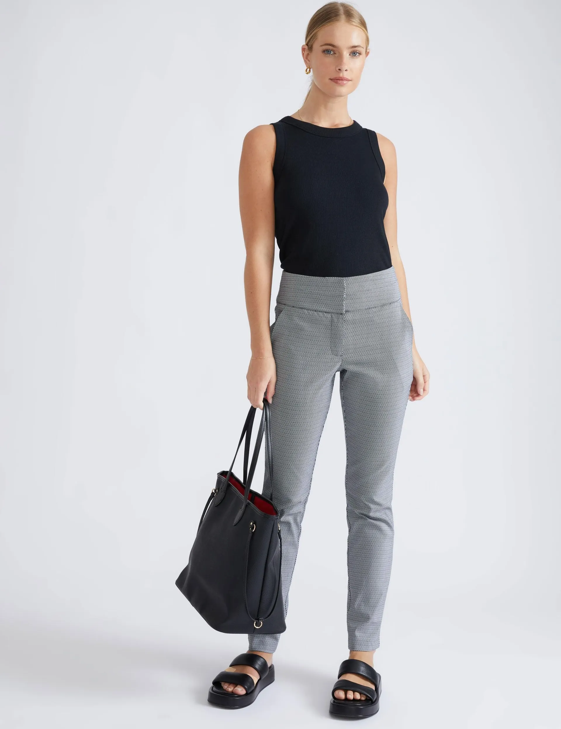 Katies Styled Slim Leg Pants With Angled Pockets