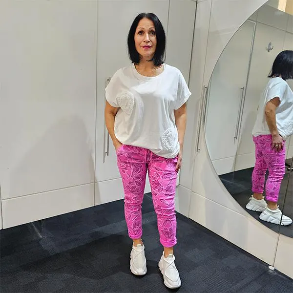 Floral magic Pants Hot Pink