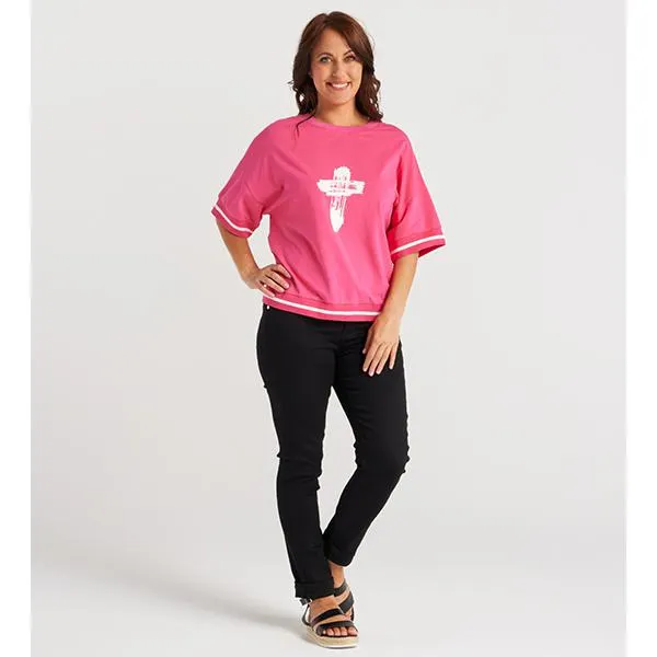 Gemma Knit Top Hot Pink