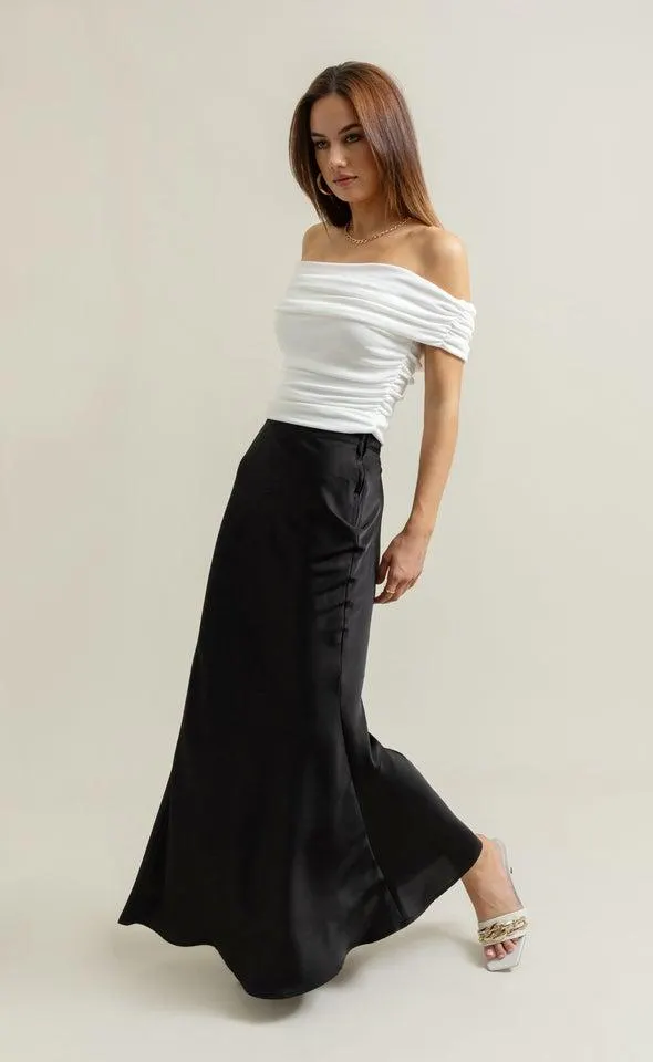 Satin Bias Maxi Skirt