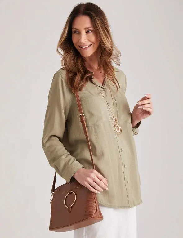 Millers 3/4 Roll Sleeve Self Check Shirt