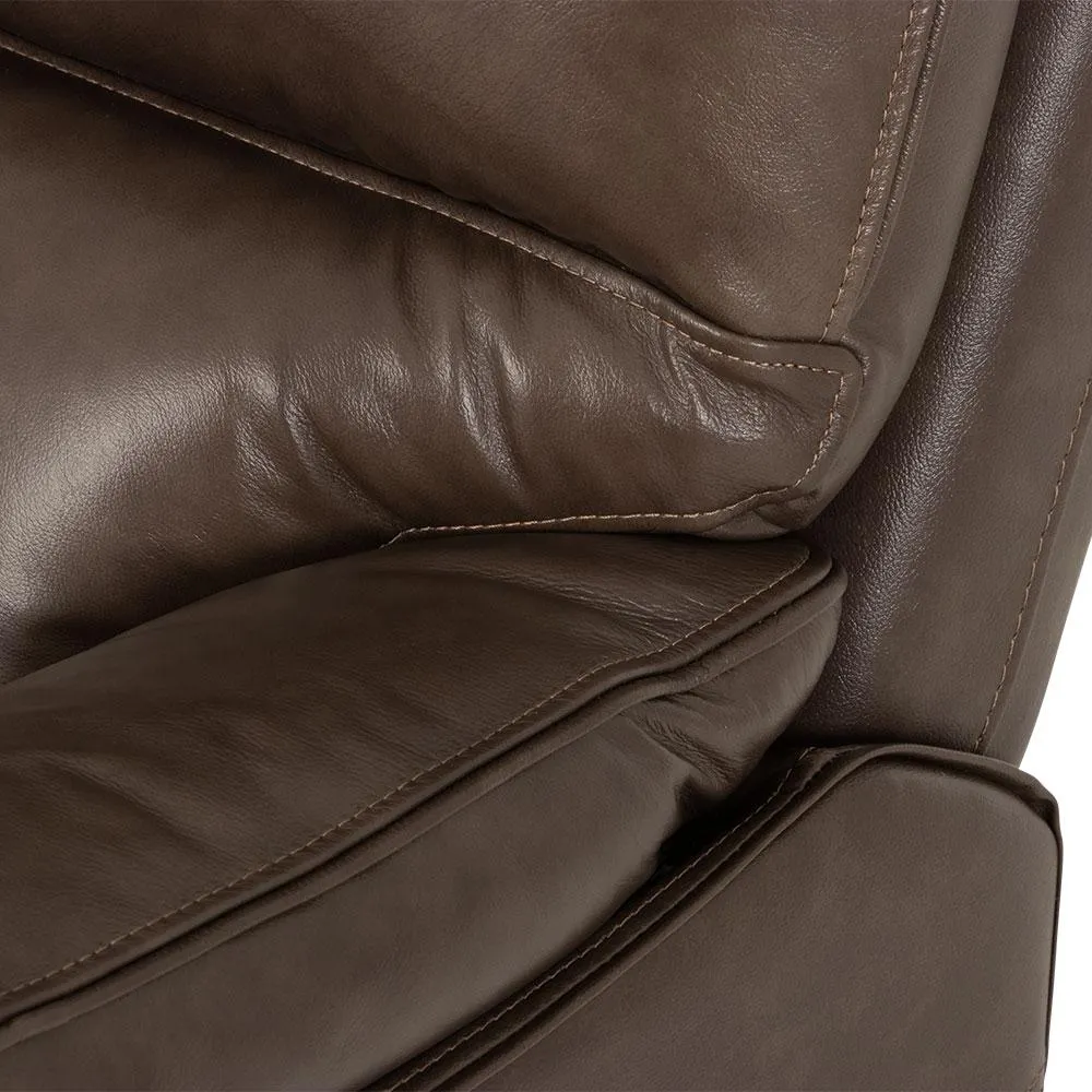Hayley Leather Recliner, Mocha