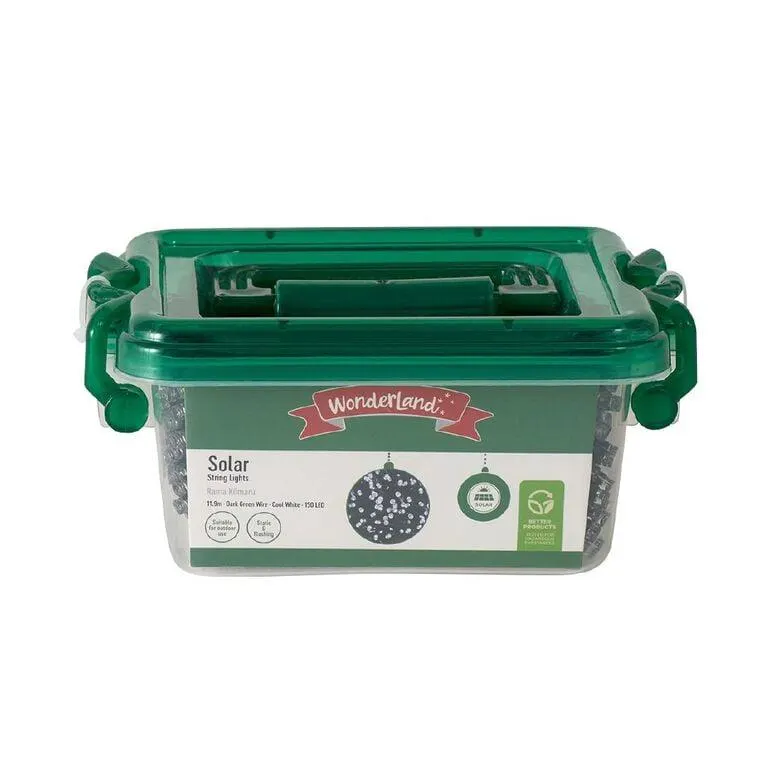 Wonderland Christmas Solar String Lights Cool White 11.9m