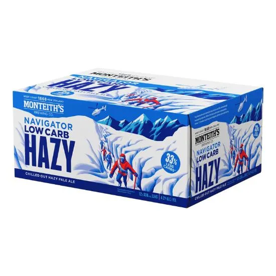 Monteith's Navigator Low Carb Hazy Cans 12x330ml