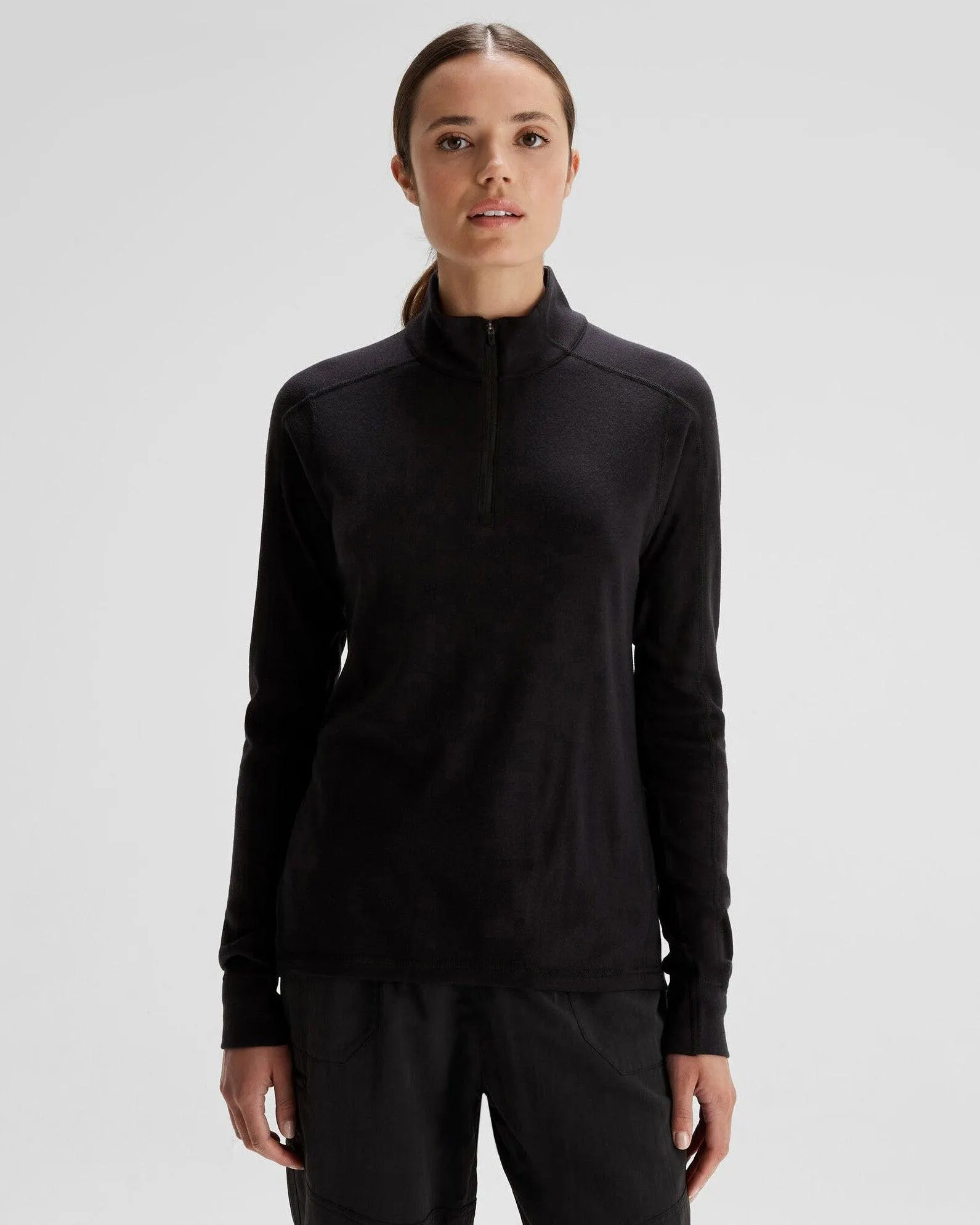 Women's K-Merino 250 Quarter Zip Top - Black Stingray