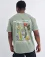 Spiritual Healing Cacti Symbols Graphic T Shirt in Washed Green