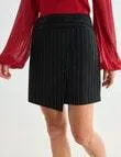 Whistle Pinstripe A-Line Mini Skirt, Black
