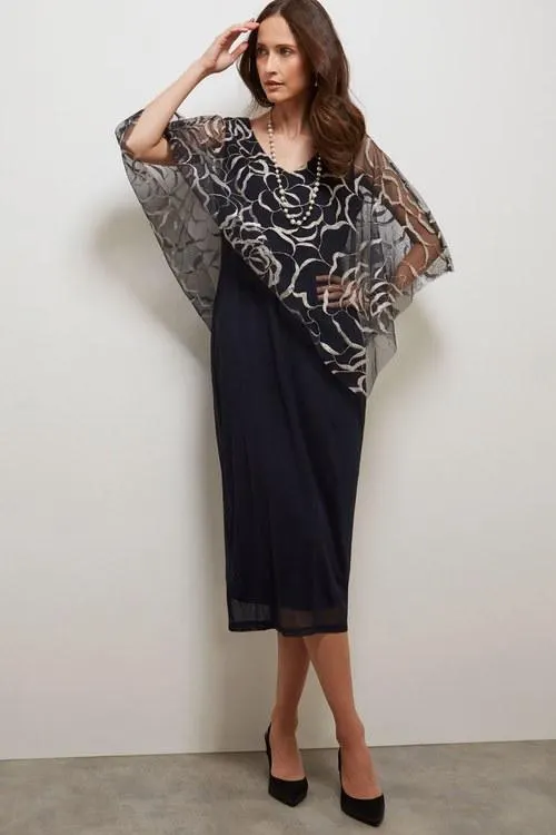 Noni B Glitter Print Overlay Dress