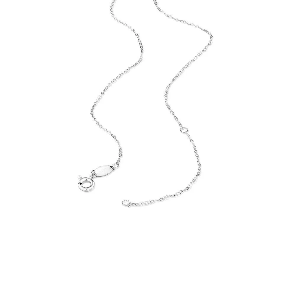 45cm (17") 0.95mm Width Solid Cable Chain In 10kt White Gold