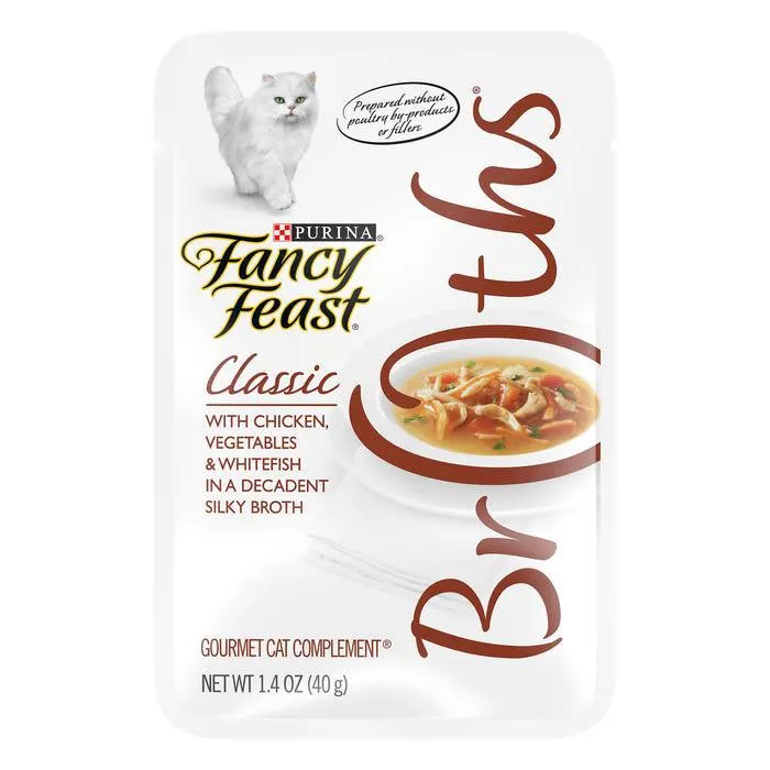 Fancy Feast Broths Chicken, Whitefish And Veges Cat Food 40g