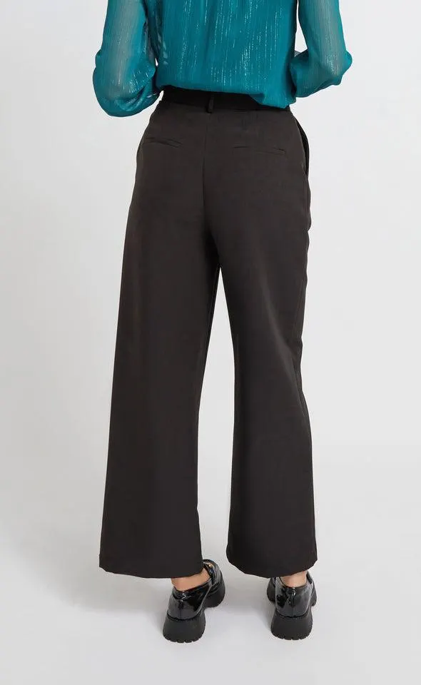 Tab Closure Wide Leg Pants