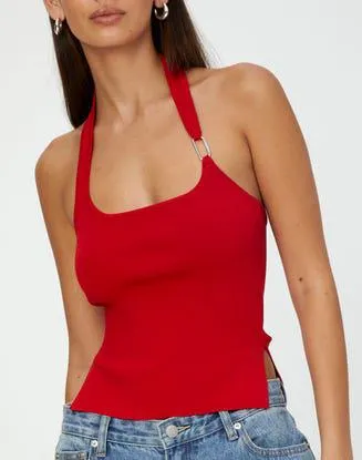 Side Split Halter Neck Top