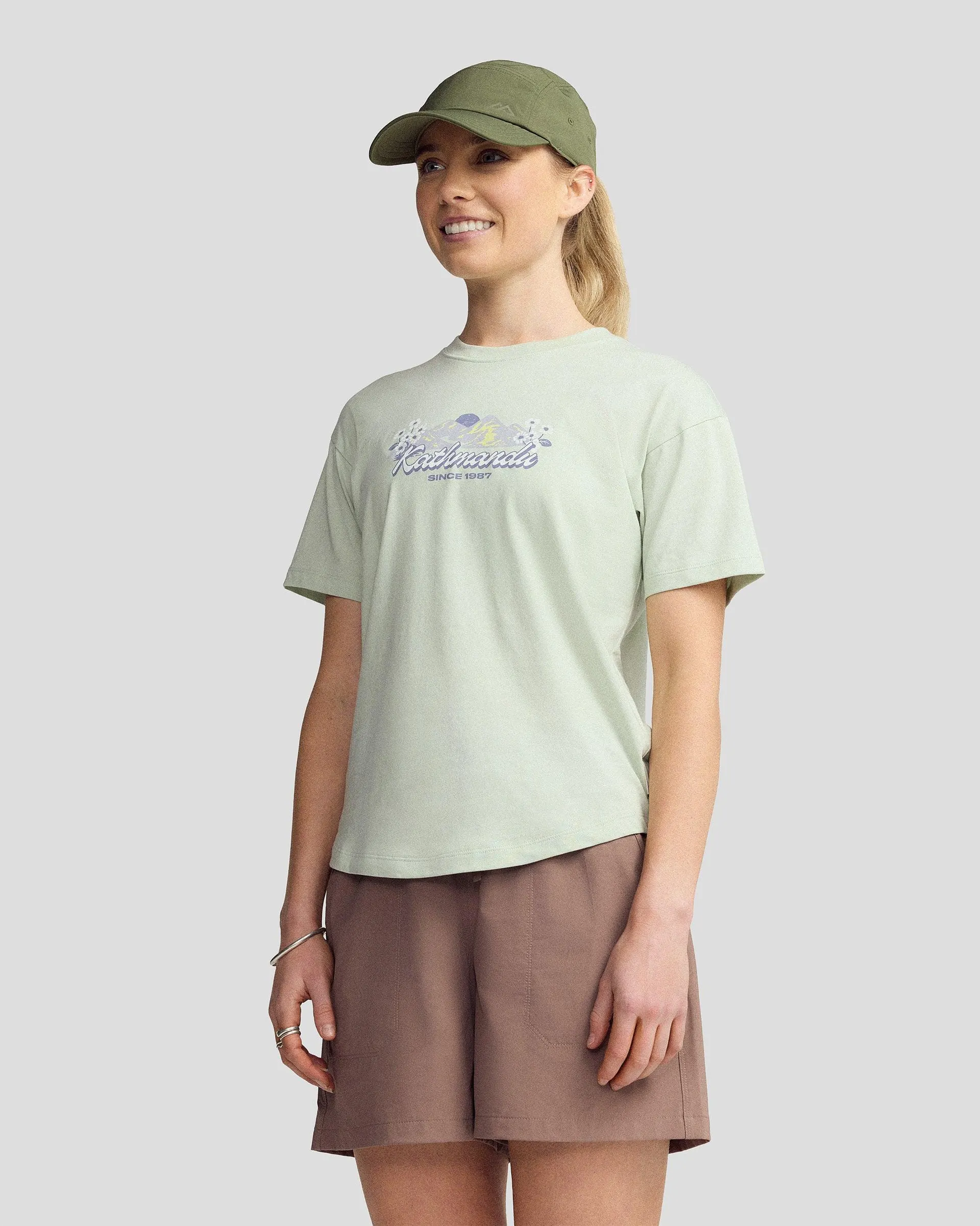 Women’s Mt Cook Lily Organic Cotton T-Shirt - Light Sage