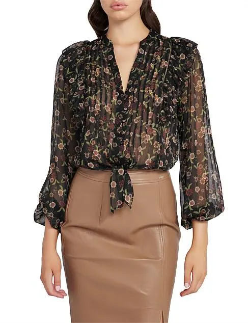 Long Sleeve Dionne Tie Front Top