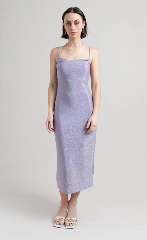 Glitter Knit Cowl Dress