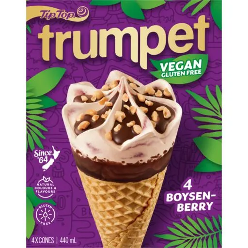 Tip Top Trumpet Vegan Boysenberry 4 Pack