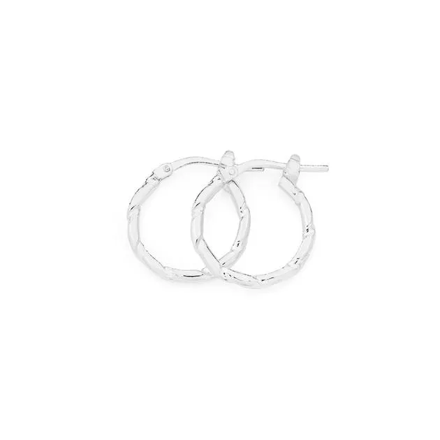 Sterling Silver 12mm Twist Hoop Earrings