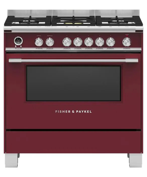 Freestanding Cooker, Dual Fuel, 90cm, 5 Burners, Self-cleaning
