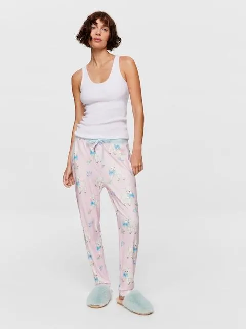 Little Lamb Pointelle Tapered Pj Pant
