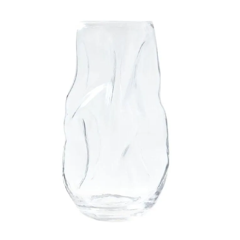 Living & Co Crumple Glass Vase Tall 27.5cm