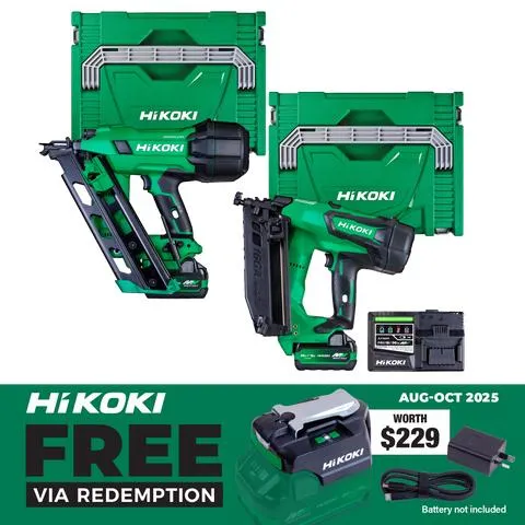 HiKOKI Cordless Framing Nailer & Angle Brad Nailer 18V 5Ah