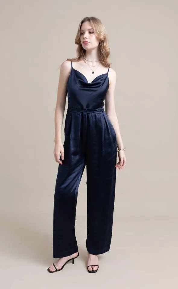 Cowl Neck Wide Leg Jumpsuit