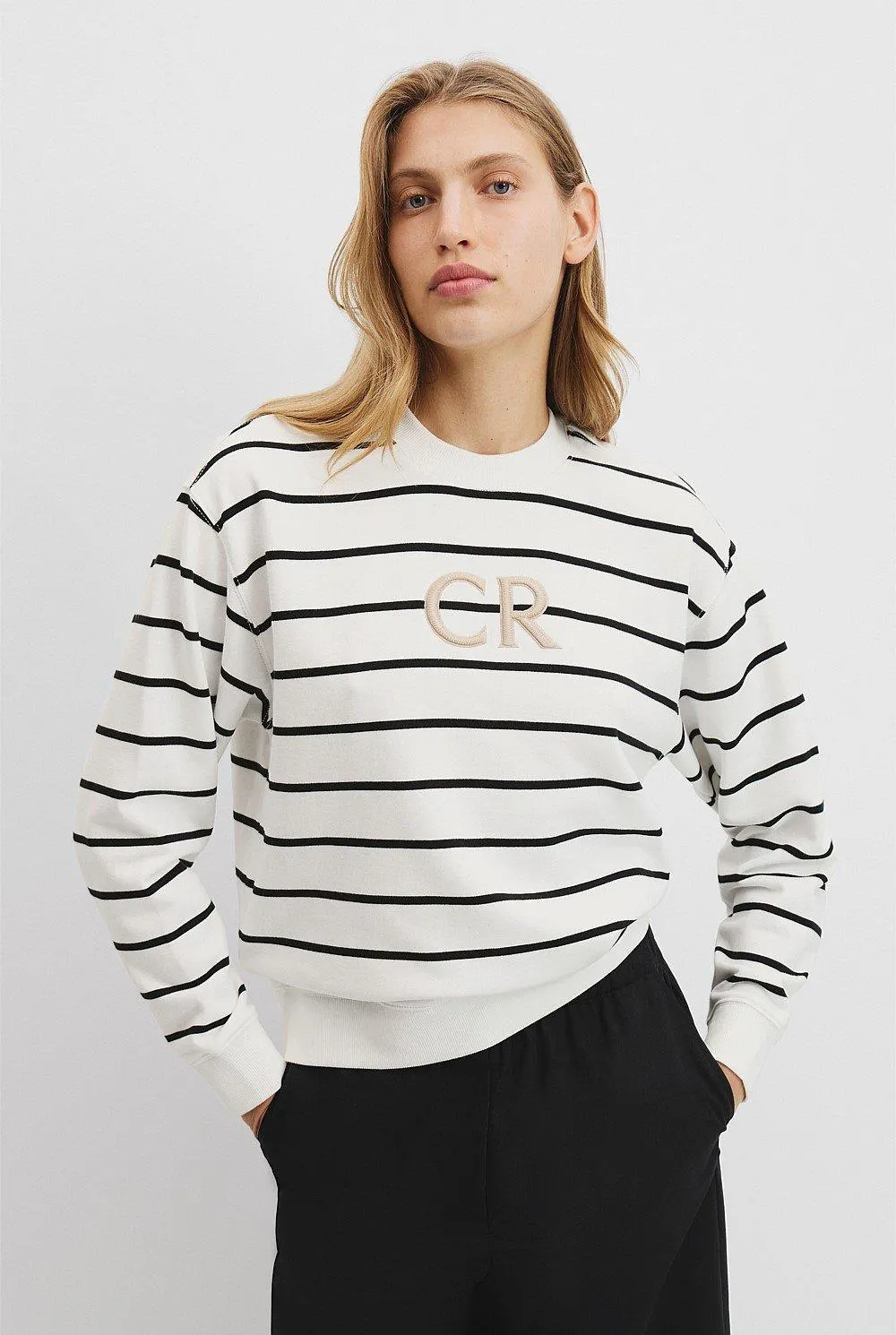 Australian Cotton Country Road Logo Stripe Sweat