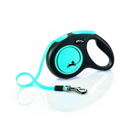 Flexi Dog 5m Neon - Tape Retractable Leash Blue (m)