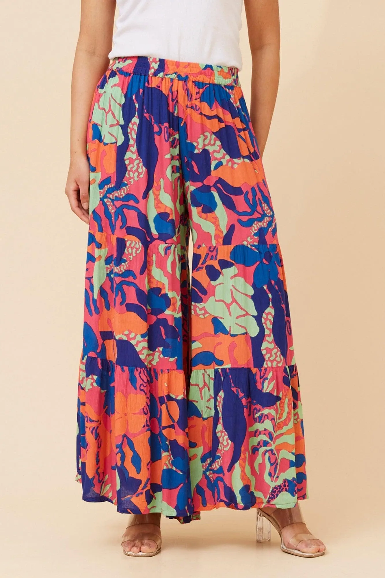 ZAELIA ABSTRACT PRINT PANTS