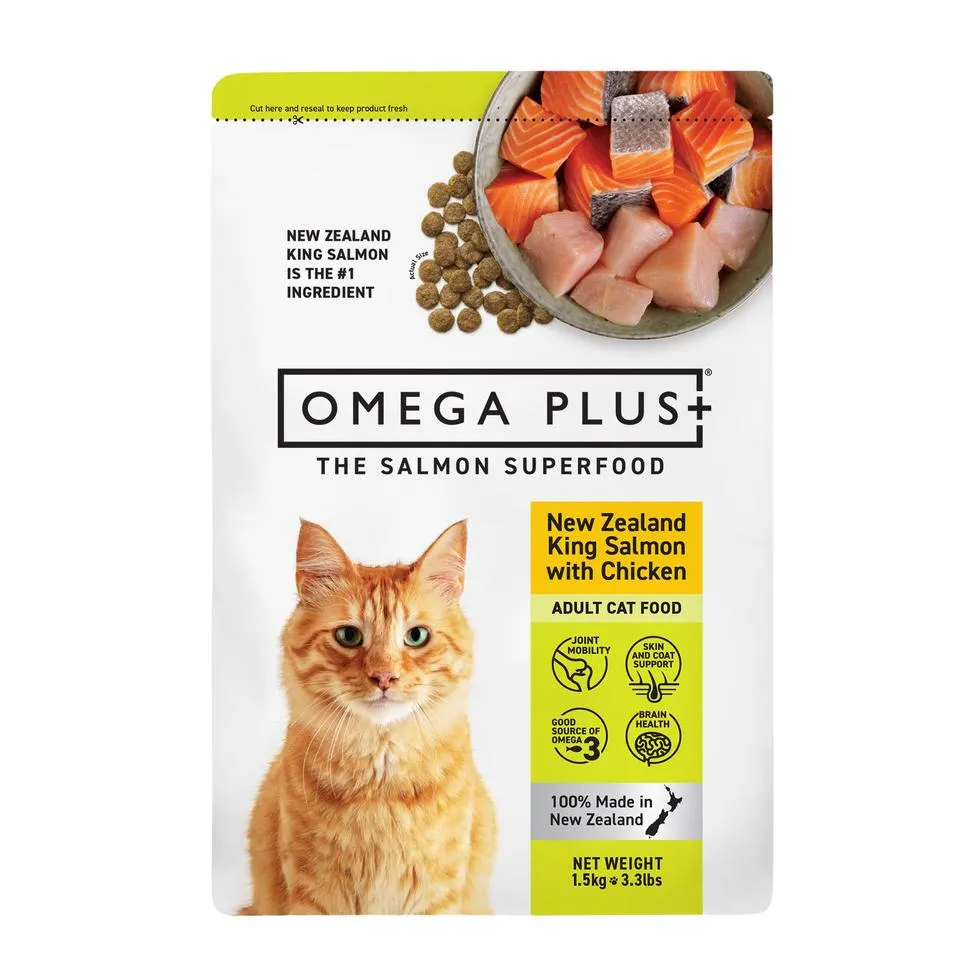 Omega Plus Dry Cat King Salmon with Chicken 1.5kg
