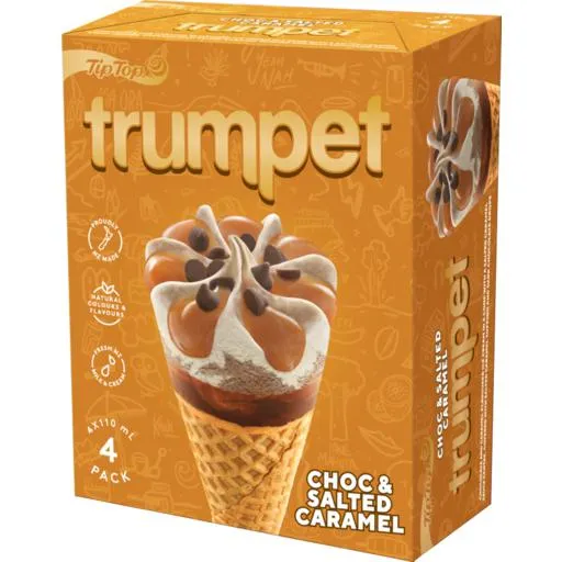 Tip Top Trumpet Chocolate Salted Caramel 4 Pack