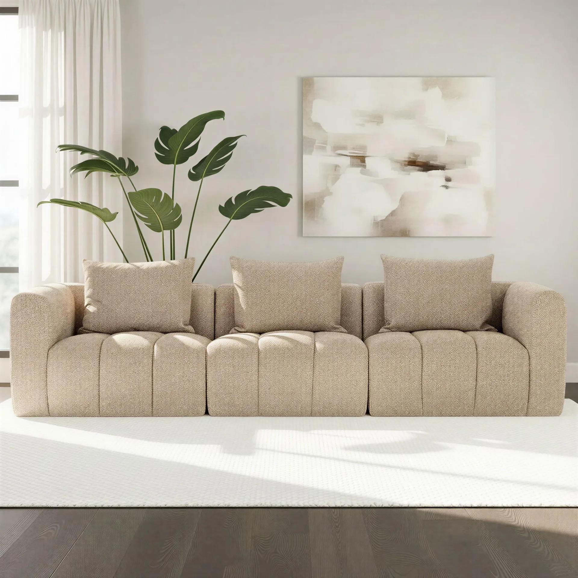 Ikon 3 Seater Modular Sofa, Brown