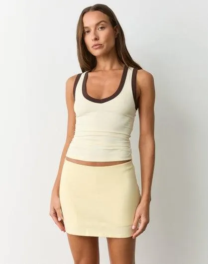Contrast V Neck Cotton Tank Top