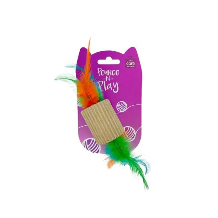 Bounce N Play Cardboard Roller With Feather