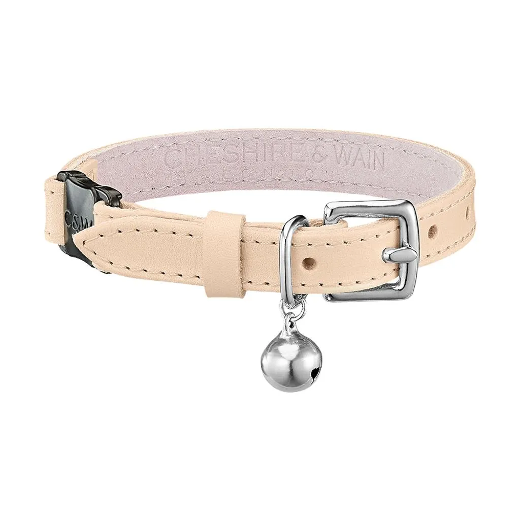 Heritage Leather Cat Collar - Cream