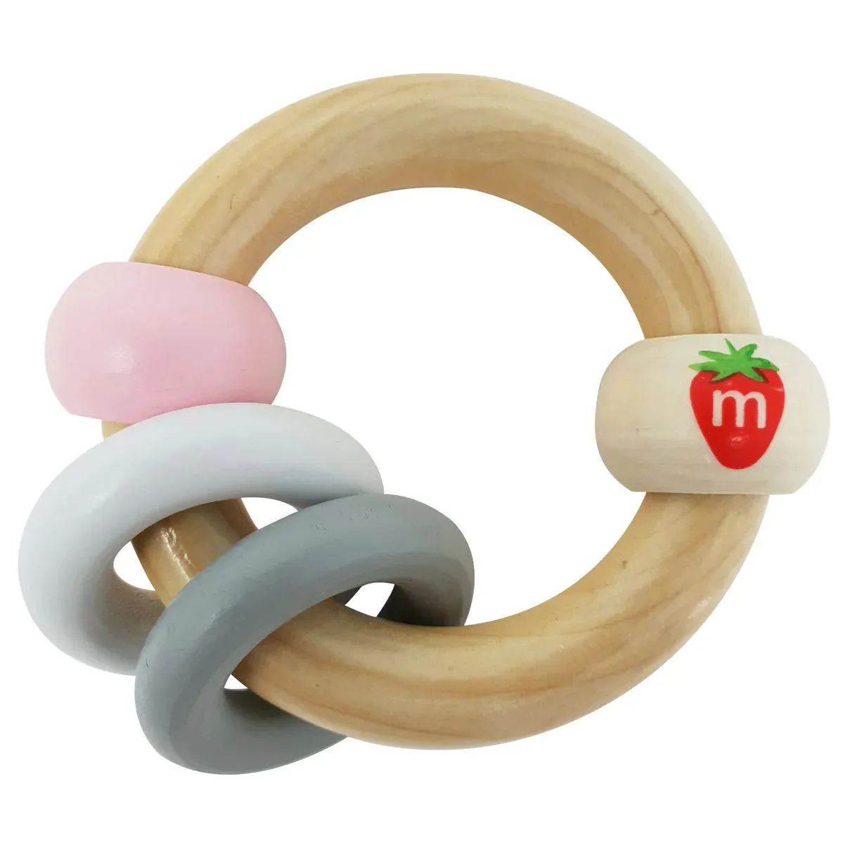 Munch Baby Wooden Bracelet Teething Toy - Pink