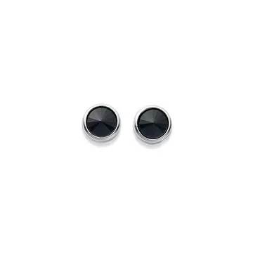 Sterling Silver Black Crystal Studs