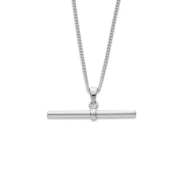 Sterling Silver 30mm Plain T- Bar Pendant