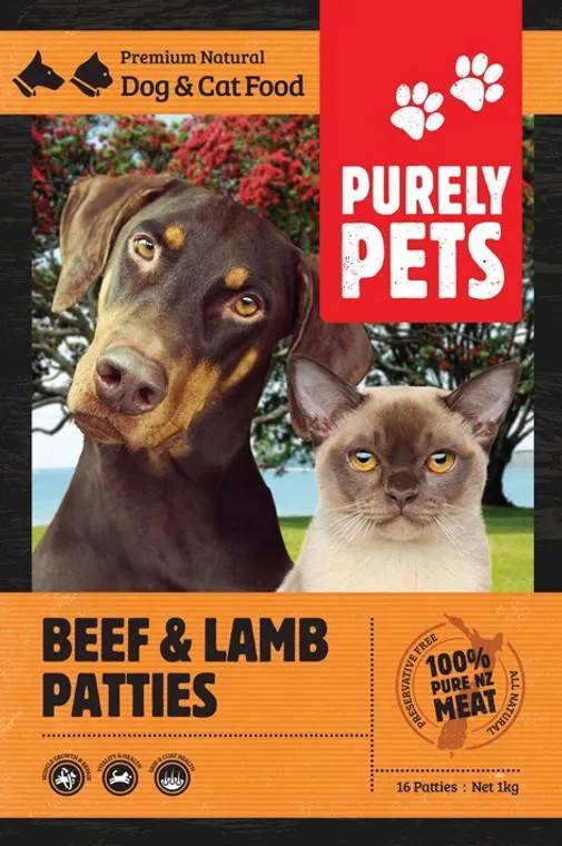 Purely Pets Beef And Lamb Patties 3kg