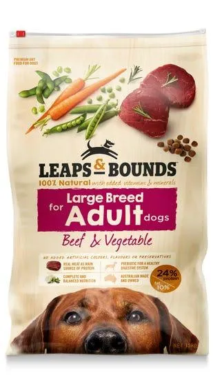 Leaps & Bounds Beef And Vege Large Breed Adult Dog Food 15kg