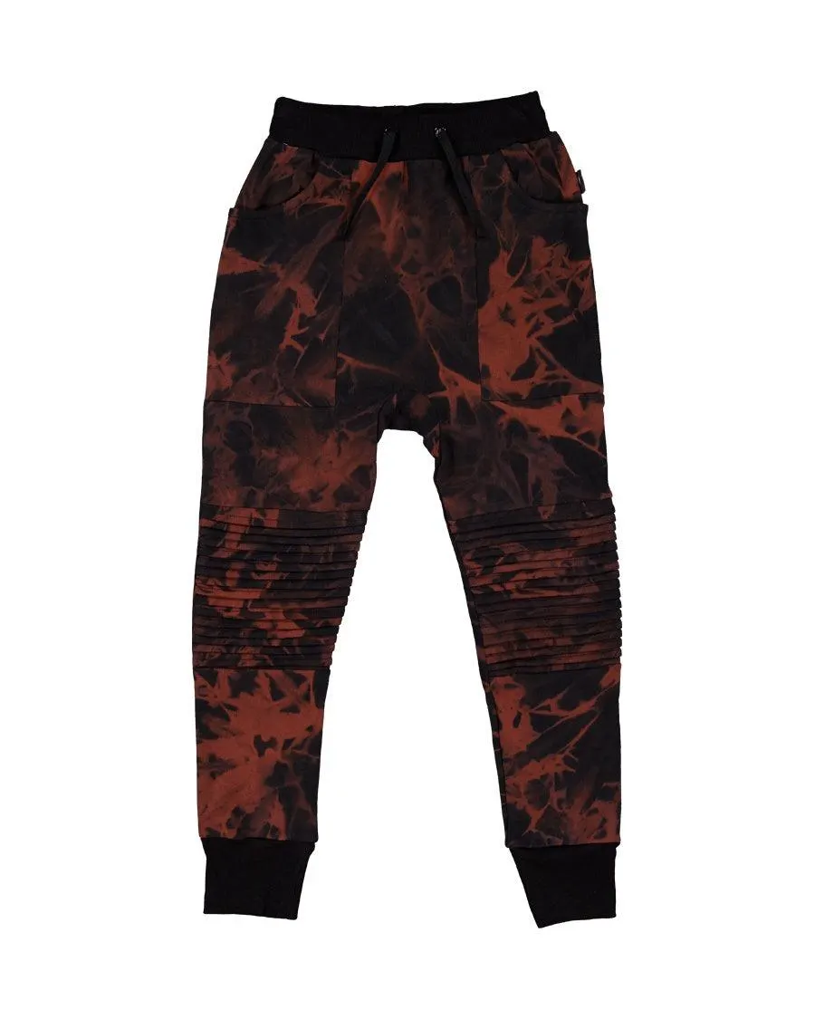 RADICOOL - BLACK & RUST TIE DYE CAPTAIN PANT