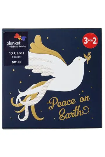 Plunket Boxed Christmas Cards Dove & Peace Pack of 10